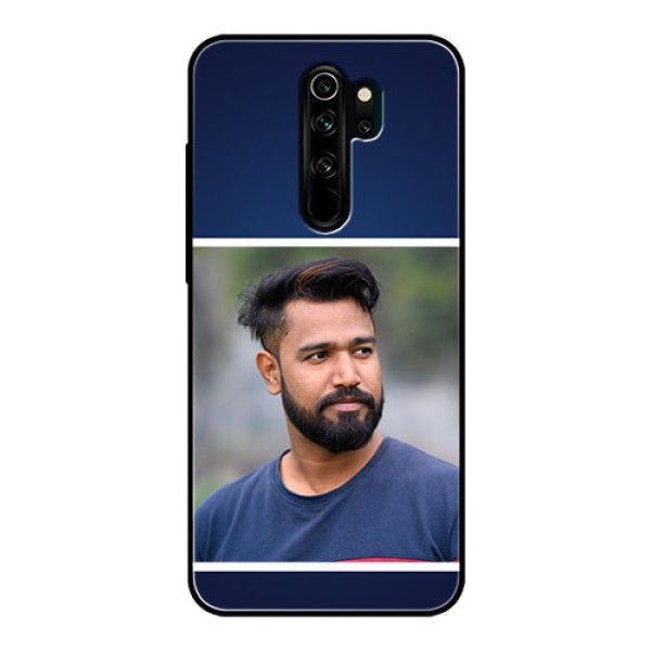 Redmi Note 8 Pro Personalized Glass Phone Case - Simple Royal Blue Design Redmi Note 8 Pro Personalized Glass Phone Case - Simple Royal Blue Design