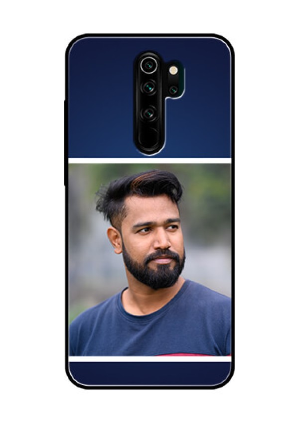 Redmi Note 8 Pro Personalized Glass Phone Case  - Simple Royal Blue Design
