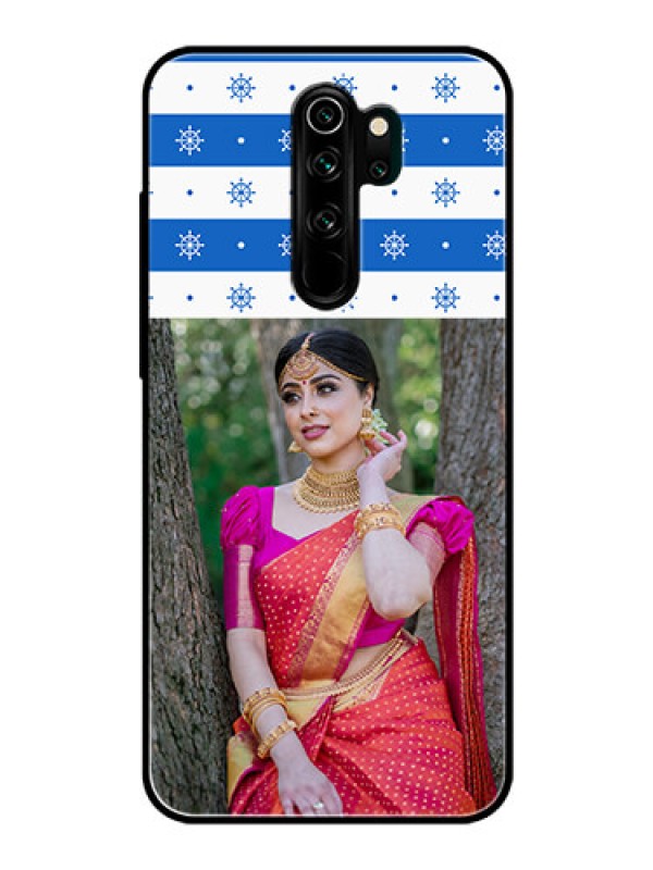 Custom Redmi Note 8 Pro Photo Printing on Glass Case  - Snow Pattern Design