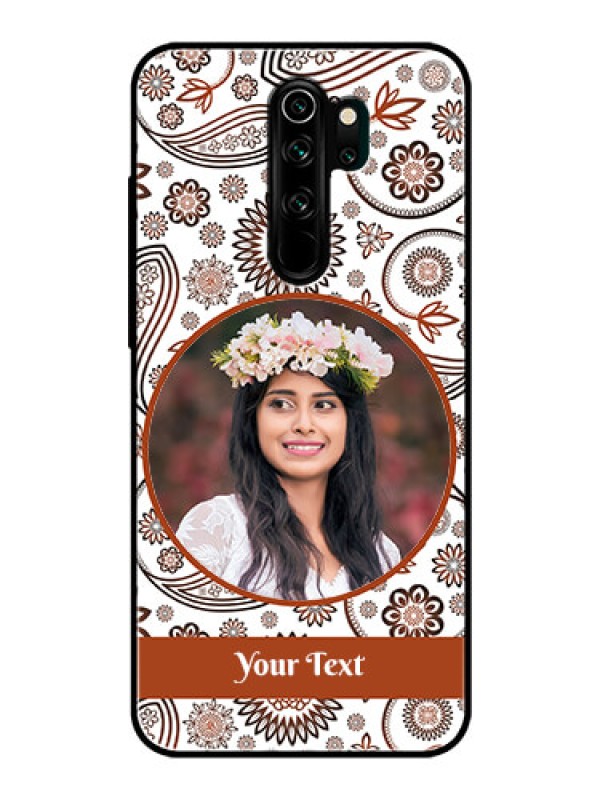 Custom Redmi Note 8 Pro Custom Glass Mobile Case  - Abstract Floral Design 