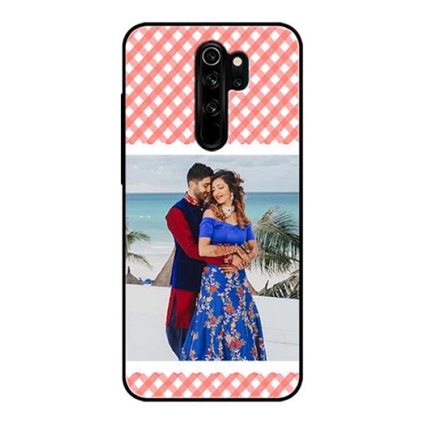 Redmi Note 8 Pro Personalized Glass Phone Case  - Pink Pattern Design