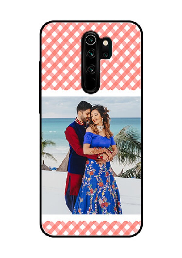 Redmi Note 8 Pro Personalized Glass Phone Case  - Pink Pattern Design