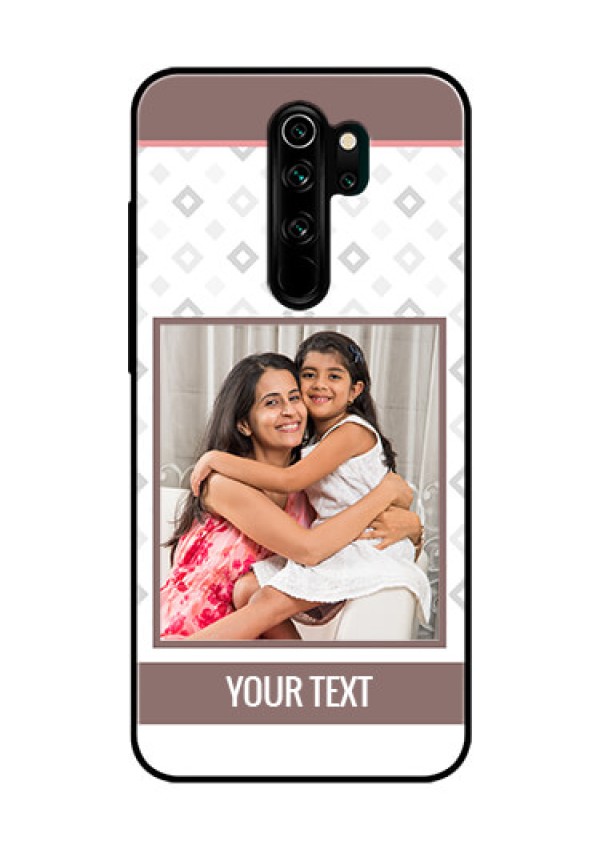 Redmi Note 8 Pro Photo Printing on Glass Case  - Simple Diamond Design
