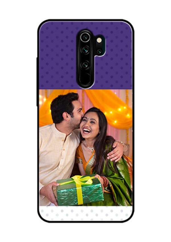 Redmi Note 8 Pro Personalized Glass Phone Case  - Violet Pattern Design