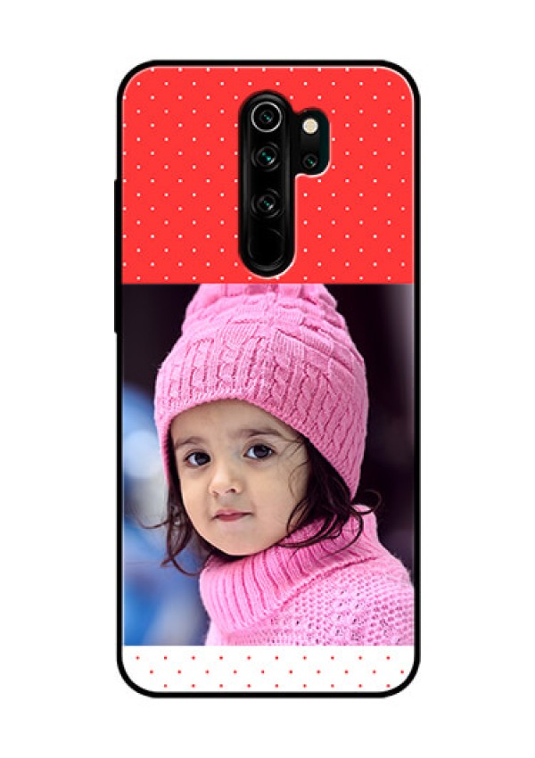 Redmi Note 8 Pro Photo Printing on Glass Case  - Red Pattern Design
