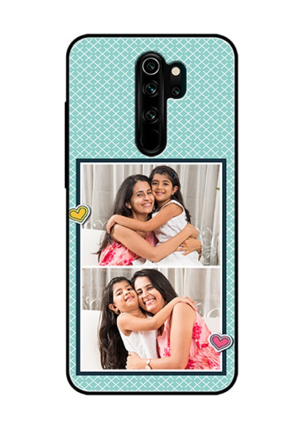 Redmi Note 8 Pro Custom Glass Phone Case  - 2 Image Holder with Pattern Design