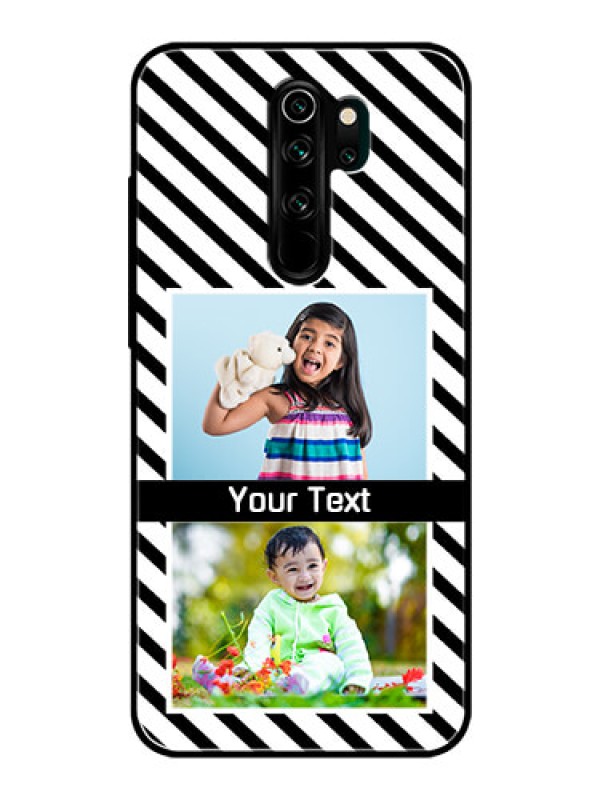 Custom Redmi Note 8 Pro Photo Printing on Glass Case  - Black And White Stripes Design