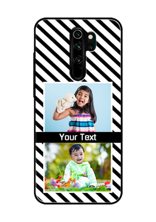 Redmi Note 8 Pro Photo Printing on Glass Case  - Black And White Stripes Design