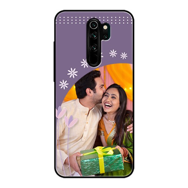 Redmi Note 8 Pro Custom Glass Mobile Case  - Lavender flowers design 