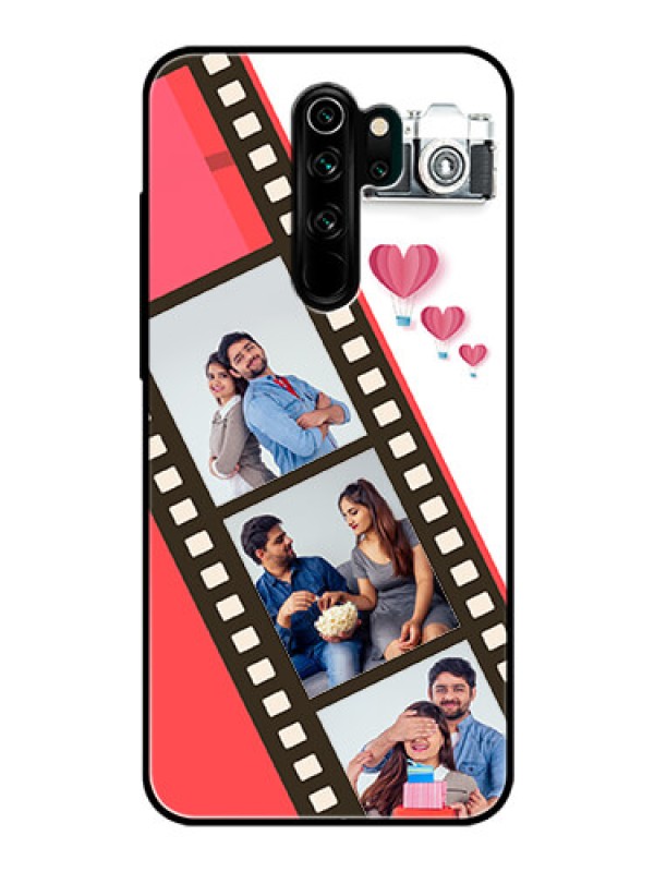 Custom Redmi Note 8 Pro Personalized Glass Phone Case  - 3 Image Holder with Film Reel