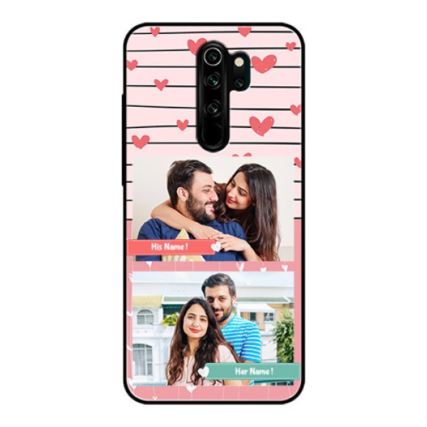 Redmi Note 8 Pro Custom Glass Mobile Case - Photo with Heart Design Redmi Note 8 Pro Custom Glass Mobile Case - Photo with Heart Design