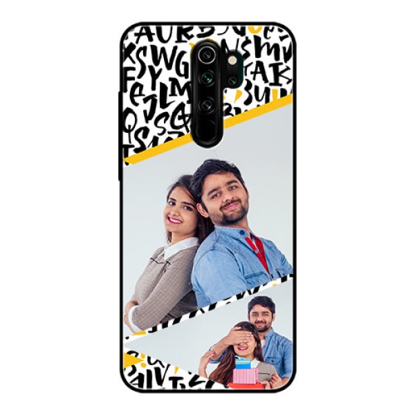 Redmi Note 8 Pro Custom Glass Mobile Case  - Letters Pattern Design