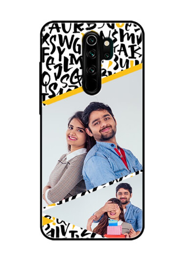Redmi Note 8 Pro Custom Glass Mobile Case  - Letters Pattern Design