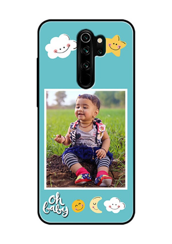 Redmi Note 8 Pro Personalized Glass Phone Case  - Smiley Kids Stars Design