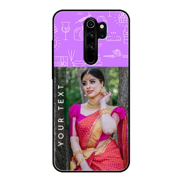 Redmi Note 8 Pro Custom Glass Mobile Case  - Birthday Icons Design