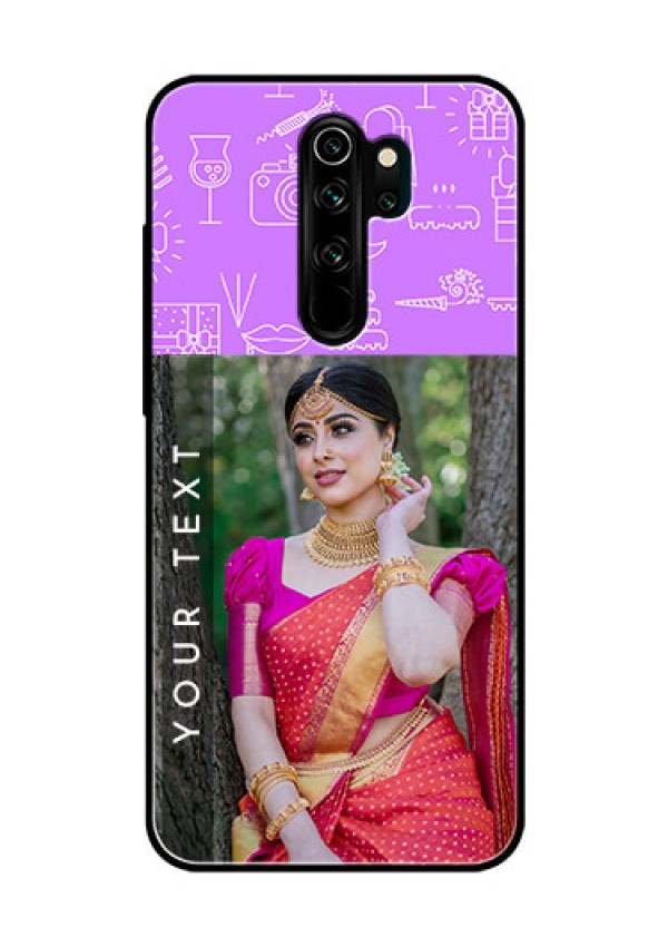 Redmi Note 8 Pro Custom Glass Mobile Case  - Birthday Icons Design