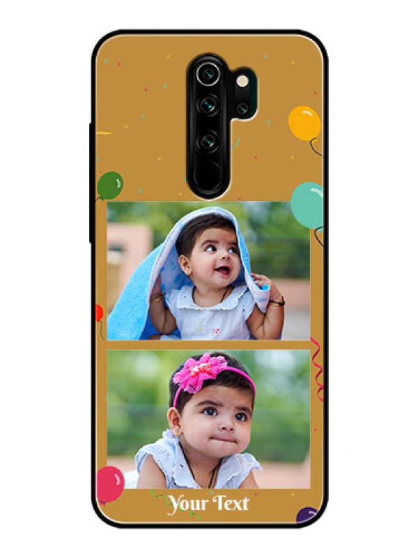 Custom Redmi Note 8 Pro Personalized Glass Phone Case  - Image Holder with Birthday Celebrations Design