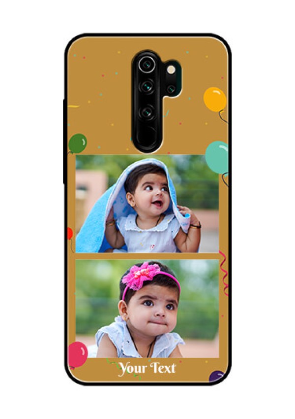 Redmi Note 8 Pro Personalized Glass Phone Case  - Image Holder with Birthday Celebrations Design