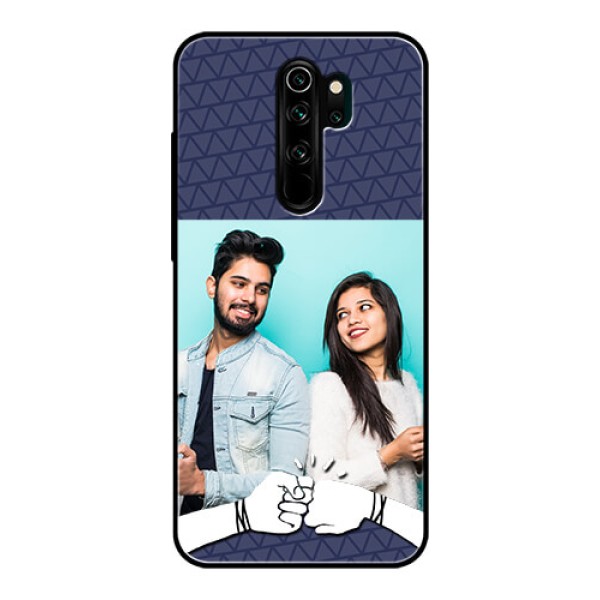Redmi Note 8 Pro Photo Printing on Glass Case - with Best Friends Design Redmi Note 8 Pro Photo Printing on Glass Case - with Best Friends Design