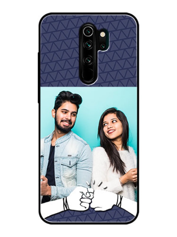 Custom Redmi Note 8 Pro Photo Printing on Glass Case  - with Best Friends Design  