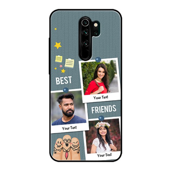 Redmi Note 8 Pro Personalized Glass Phone Case - Sticky Frames and Friendship Design Redmi Note 8 Pro Personalized Glass Phone Case - Sticky Frames and Friendship Design