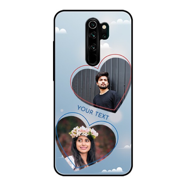 Redmi Note 8 Pro Custom Glass Mobile Case - Blue Color Couple Design Redmi Note 8 Pro Custom Glass Mobile Case - Blue Color Couple Design
