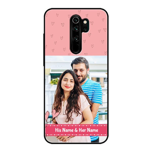 Redmi Note 8 Pro Personalized Glass Phone Case - Love Design Peach Color Redmi Note 8 Pro Personalized Glass Phone Case - Love Design Peach Color