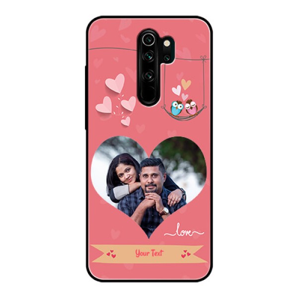 Redmi Note 8 Pro Personalized Glass Phone Case - Peach Color Love Design Redmi Note 8 Pro Personalized Glass Phone Case - Peach Color Love Design