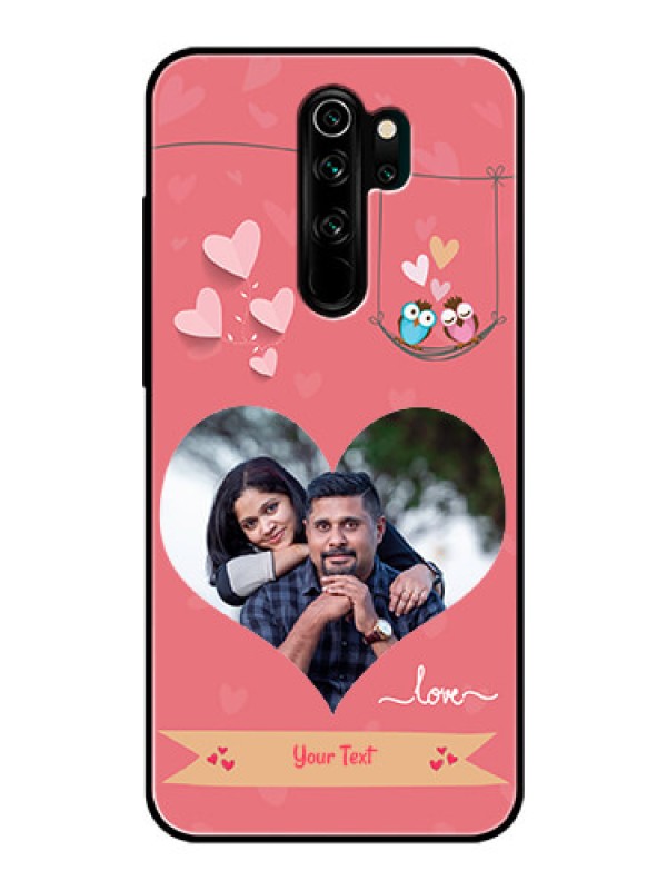 Custom Redmi Note 8 Pro Personalized Glass Phone Case  - Peach Color Love Design 