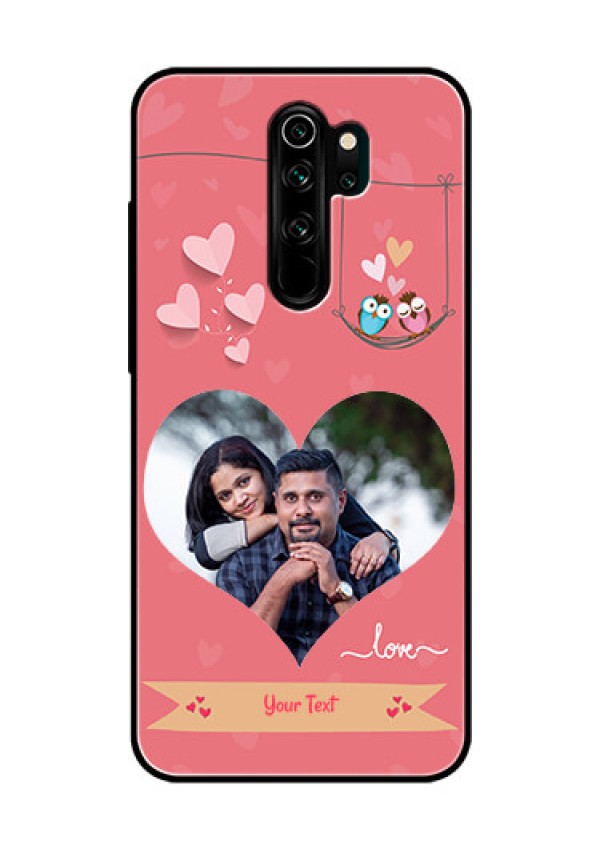 Redmi Note 8 Pro Personalized Glass Phone Case  - Peach Color Love Design 