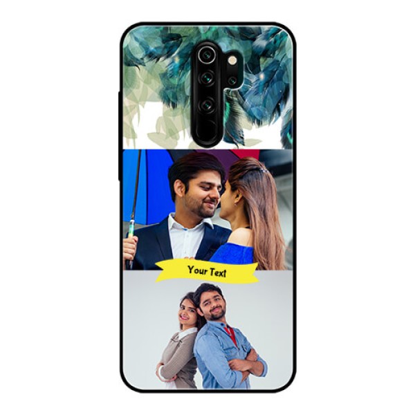 Redmi Note 8 Pro Personalized Glass Phone Case  - Image with Boho Peacock Feather Design