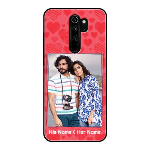 Redmi Note 8 Pro Photo Printing on Glass Case - with Red Heart Symbols Design Redmi Note 8 Pro Photo Printing on Glass Case - with Red Heart Symbols Design