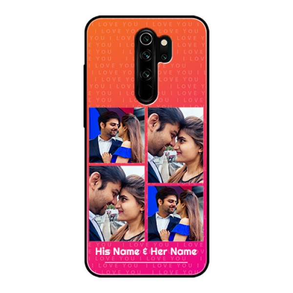 Redmi Note 8 Pro Custom Glass Phone Case  - I Love You Pink Design