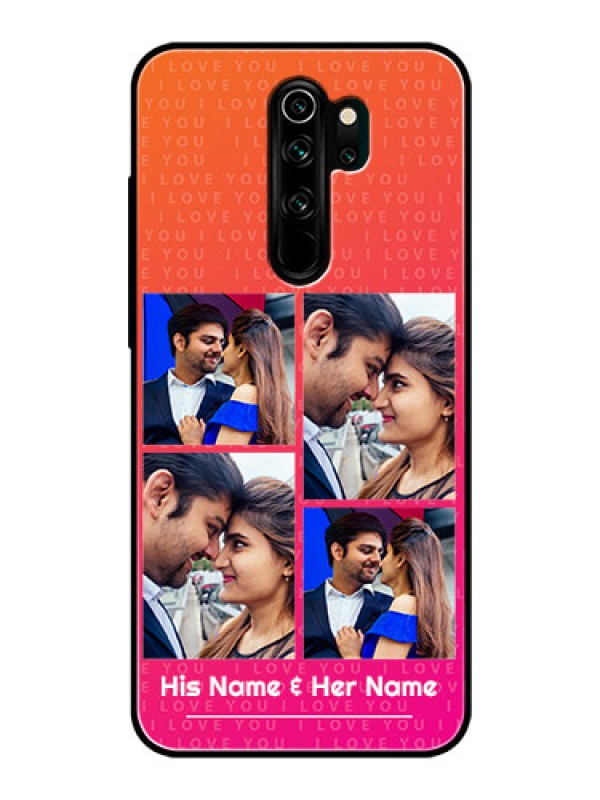 Custom Redmi Note 8 Pro Custom Glass Phone Case  - I Love You Pink Design