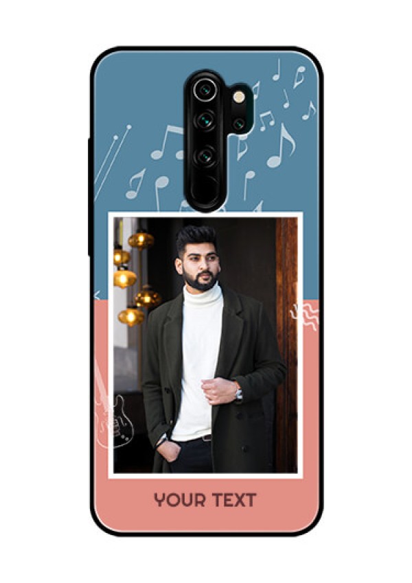 Redmi Note 8 Pro Photo Printing on Glass Case  - with Color Musical Note Design