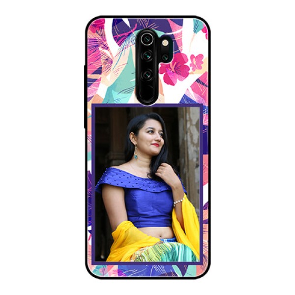 Redmi Note 8 Pro Custom Glass Mobile Case - Abstract Floral Design Redmi Note 8 Pro Custom Glass Mobile Case - Abstract Floral Design