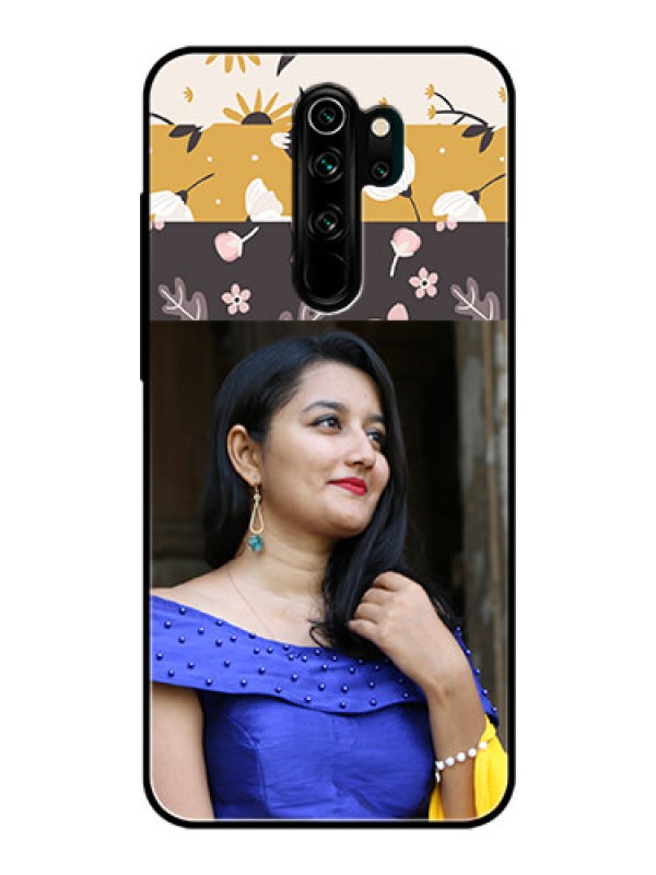 Custom Redmi Note 8 Pro Custom Glass Phone Case  - Stylish Floral Design