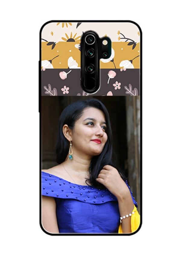 Redmi Note 8 Pro Custom Glass Phone Case  - Stylish Floral Design