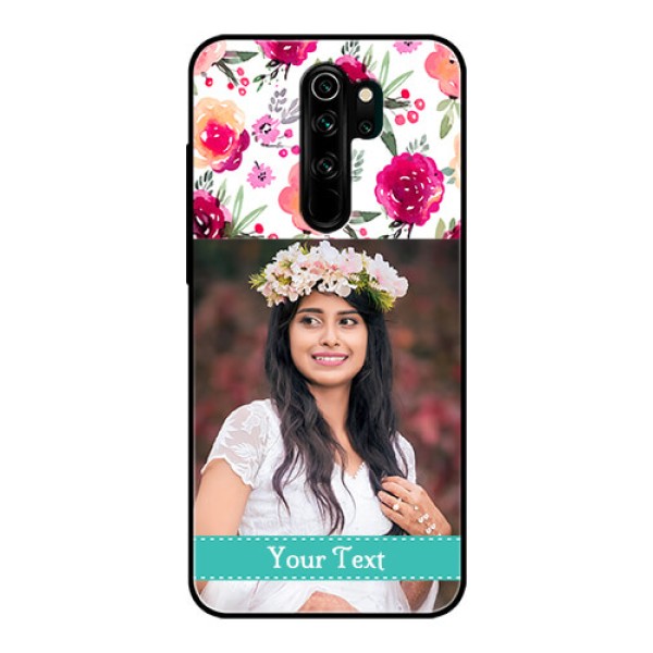 Redmi Note 8 Pro Custom Glass Phone Case - Watercolor Floral Design Redmi Note 8 Pro Custom Glass Phone Case - Watercolor Floral Design