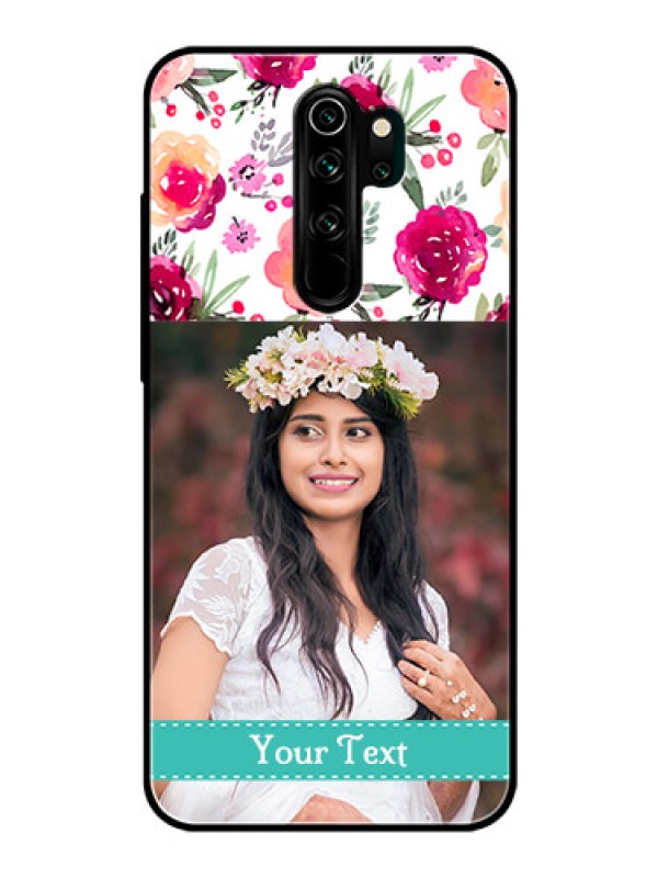 Custom Redmi Note 8 Pro Custom Glass Phone Case  - Watercolor Floral Design