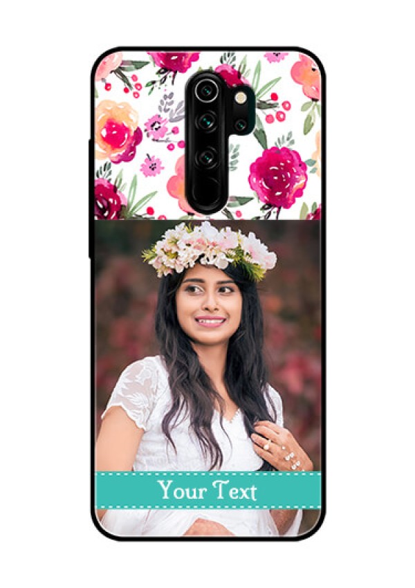 Redmi Note 8 Pro Custom Glass Phone Case  - Watercolor Floral Design
