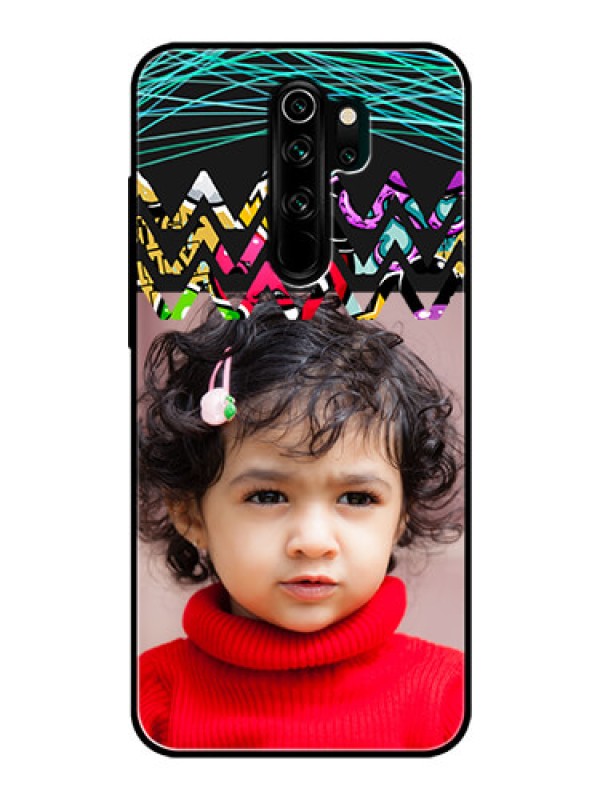 Custom Redmi Note 8 Pro Personalized Glass Phone Case  - Neon Abstract Design