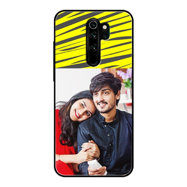 Redmi Note 8 Pro Photo Printing on Glass Case  - Yellow Abstract Design