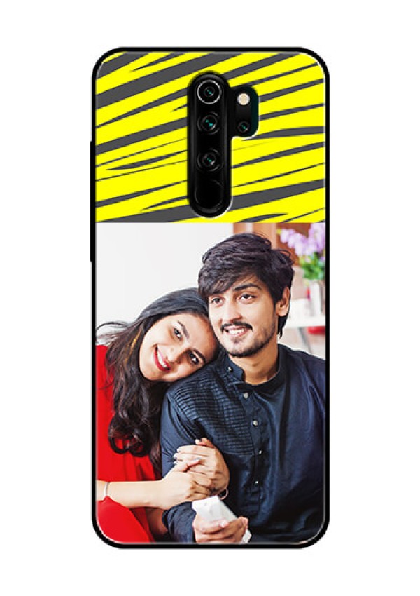 Redmi Note 8 Pro Photo Printing on Glass Case  - Yellow Abstract Design