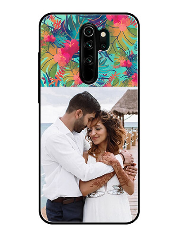 Custom Redmi Note 8 Pro Photo Printing on Glass Case  - Watercolor Floral Design