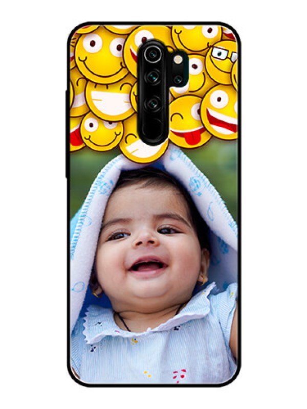 Custom Redmi Note 8 Pro Custom Glass Mobile Case  - with Smiley Emoji Design