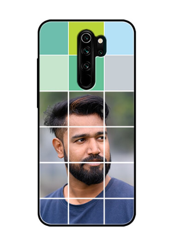 Redmi Note 8 Pro Photo Printing on Glass Case  - with white box pattern 