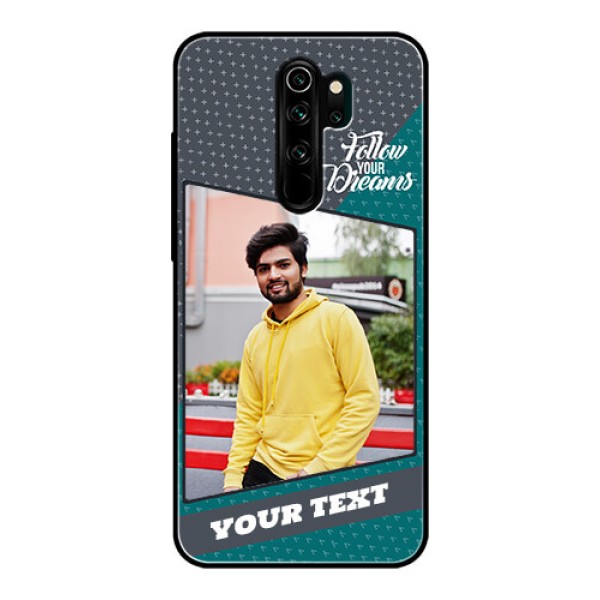 Redmi Note 8 Pro Personalized Glass Phone Case - Background Pattern Design with Quote Redmi Note 8 Pro Personalized Glass Phone Case - Background Pattern Design with Quote