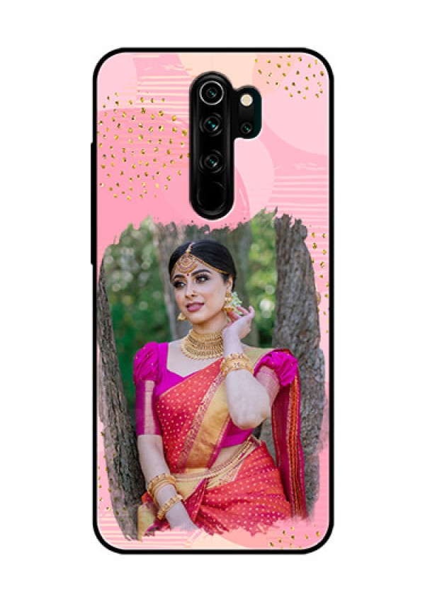 Redmi Note 8 Pro Personalized Glass Phone Case  - Gold Glitter Splash Design