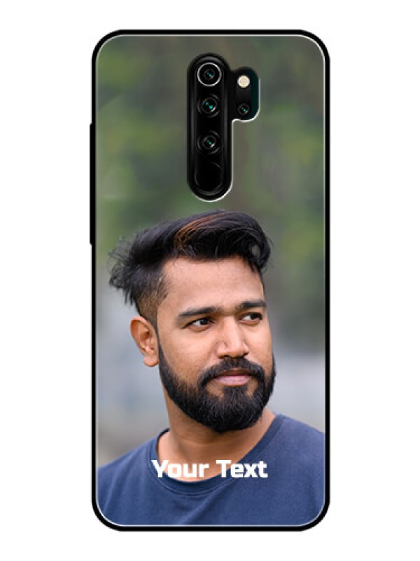 Custom Redmi Note 8 Pro Glass Mobile Cover: Photo with Text